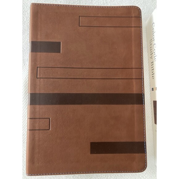 Color Code Study Bible, NKJV Brown leathersoft  NEW - Picture 6 of 7